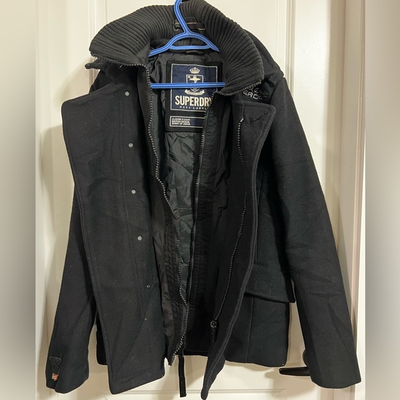 SUPERDRY NAVY LABEL CLASSIC PEACOAT - Picture 1 of 8